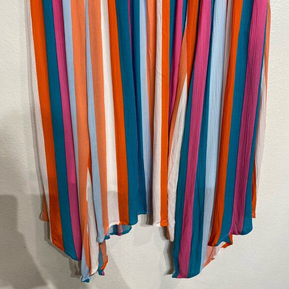 Torrid Multicolor Striped Gauze Midi Strapless Dress Sz 2 - Picture 4 of 14